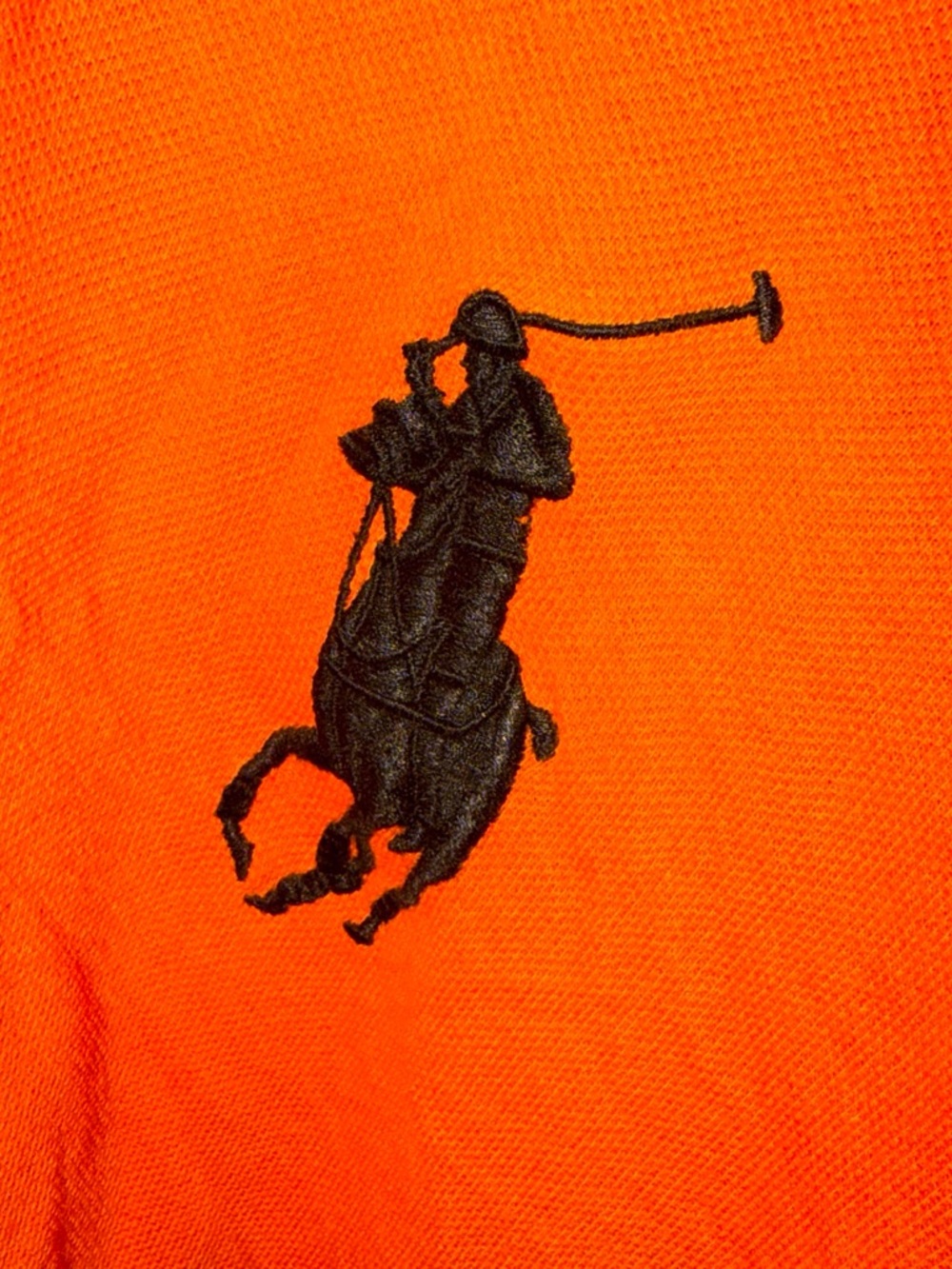 Ralph Lauren Bright Orange Polo with Black Pony Logo - Picture 2 of 4